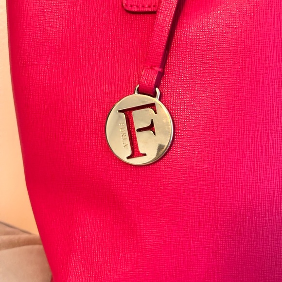 FURLA Hot Pink Sally Asymmetrical Medium Size Tote Bag - Picture 2 of 16